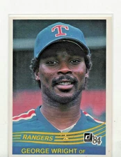 1984 Donruss MLB Baseball #525 George Wright Texas Rangers