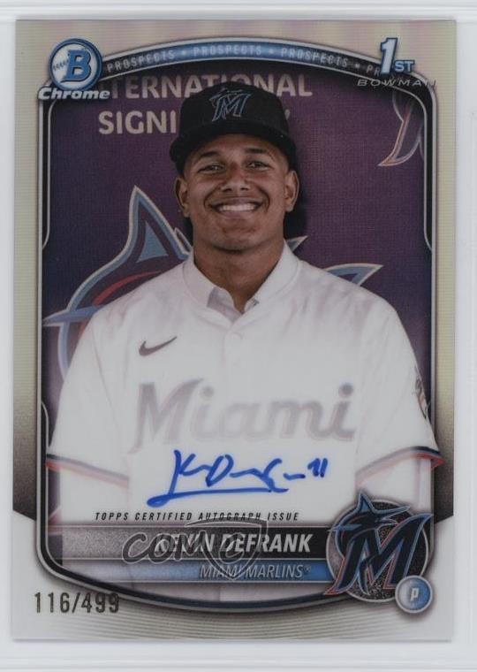 2025 Bowman Chrome Prospect Auto Refractor /499 Kevin Defrank #CPA-KD Auto 8g8