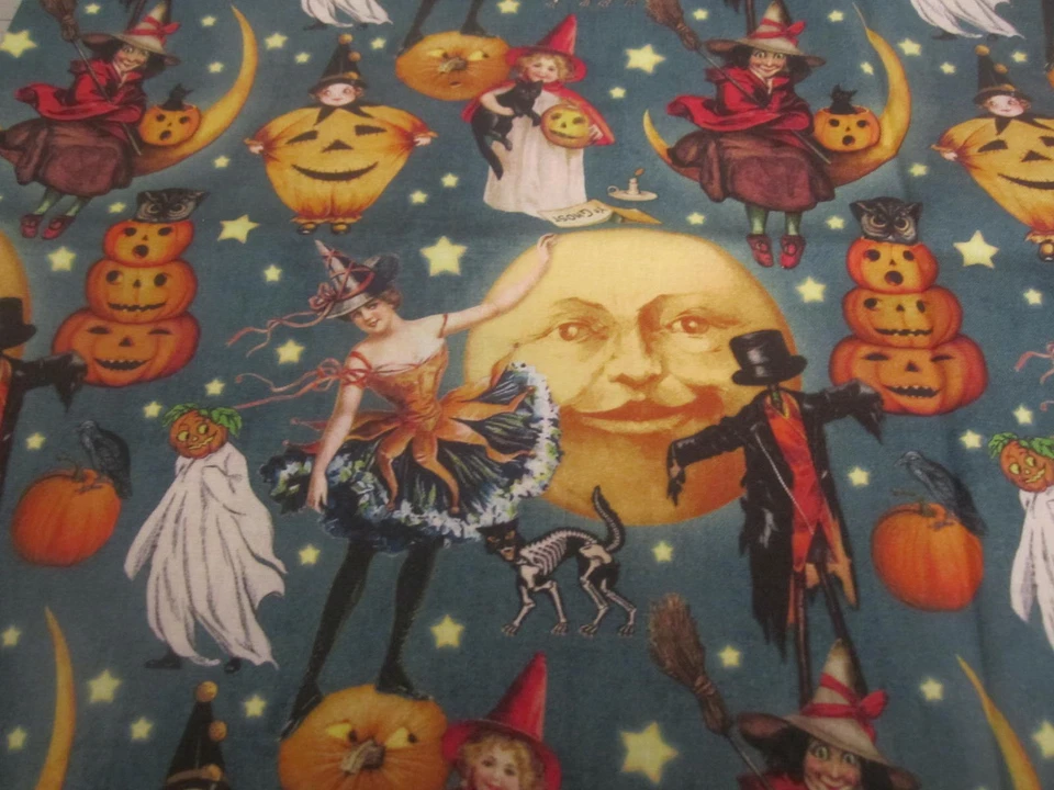 Бирюзовый Хэллоуин угощения N сладости ткани пружины Луна ведьма тыква 1ydx44 - Изображение 3 из 4