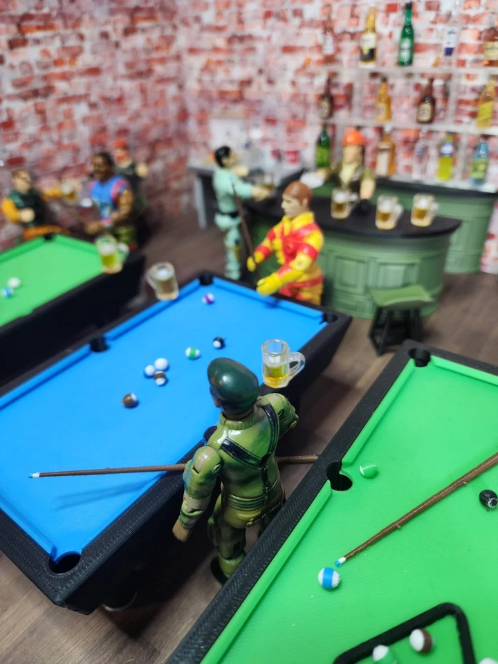 Mesa de billar impresa en 3D para G.I JOE A.R.A.H.   Para escala 3,75" 1:18 Foto 2 de 4