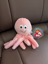 TY BEANIE BABY INKY THE PINK OCTOPUS 1993 1994 PVC FILLED PLUSH TOY NWT ERROR