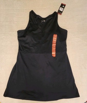 Gap Fit Active Tank Dress Women Size XL Black Stretch Shelf Bra Inner Shorts NWT