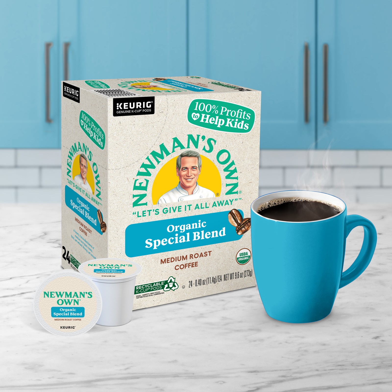 Newman's Own Organics, Special Blend, K-Cup Pods, Medium Roast, 120 Count