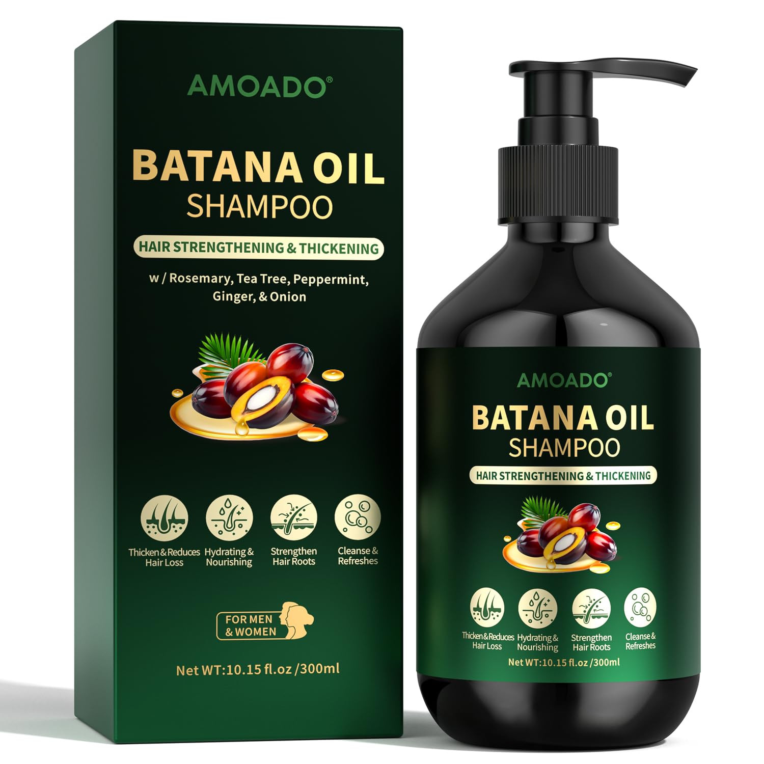 Batana Oil Shampoo for Hair Growth, Strengthening, Thickening, Sulfate Free Hair