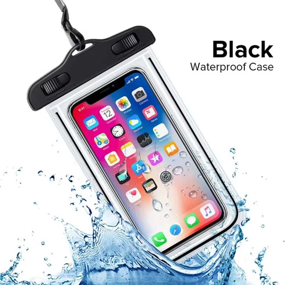 2 Pack Waterproof Phone Pouch Universal Dry Bag Case Cover Beach Swimming - Image 2 of 4