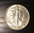 1944 Walking Liberty Silver Half Dollar, Gem Choice BU++. Blast White! D185