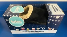 Totes Mens Cozy Slippers With Memory Foam MEDIUM 8-9 New In Box