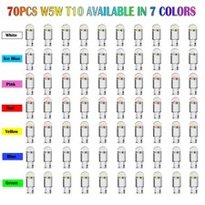 RSTOB 70PCS W5W T10 LED Bulbs CANBUS Error Free - Map Dome License Plate Lights