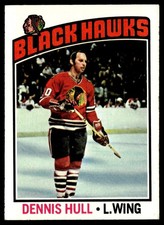 1976-77 Topps Hockey Card Dennis Hull Chicago Blackhawks #195 EX+