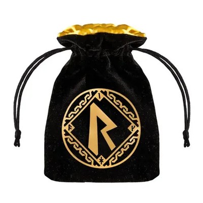 Runic Black & go*den Velour Dice Bag | Q-Workshop | EAN 5907699496013