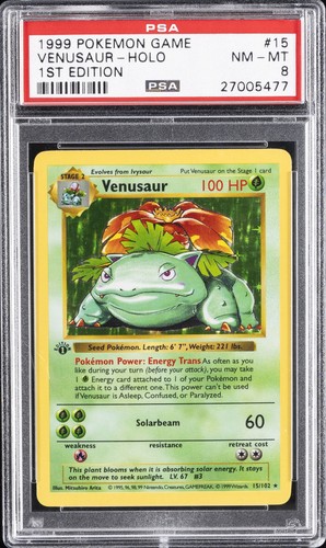 Venusaur (1st Edition) graded PSA 8 for sale on eBay