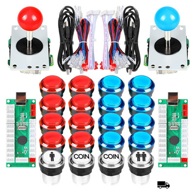 arcade schrank teile 2x 8-wege-joystick 16x led beleucht