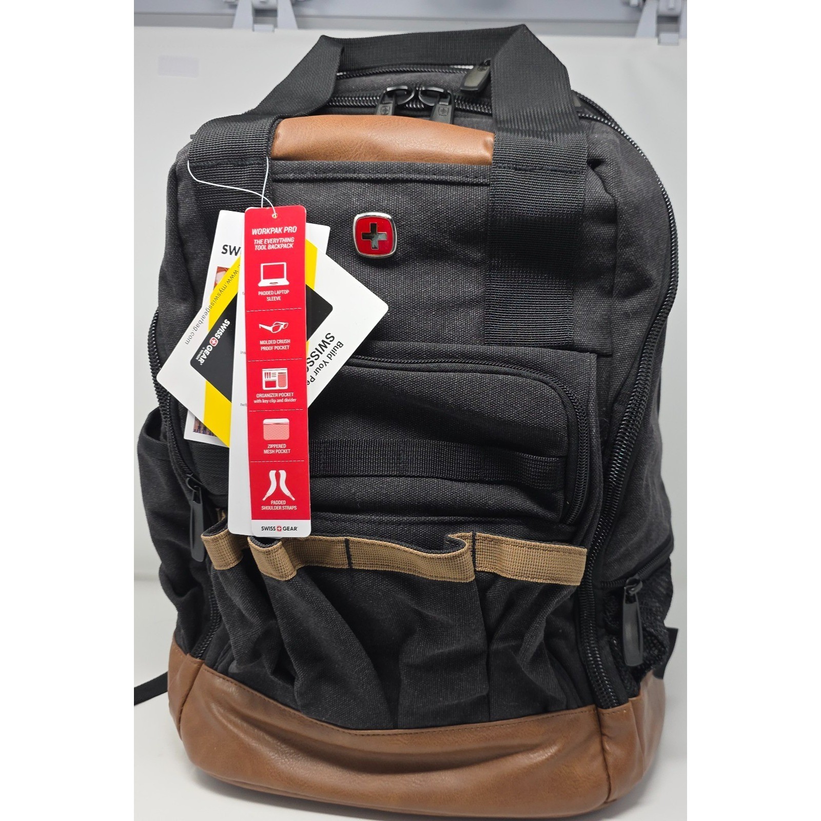 Swiss Gear Workpak Pro Black Backpack Tool Bag NWT