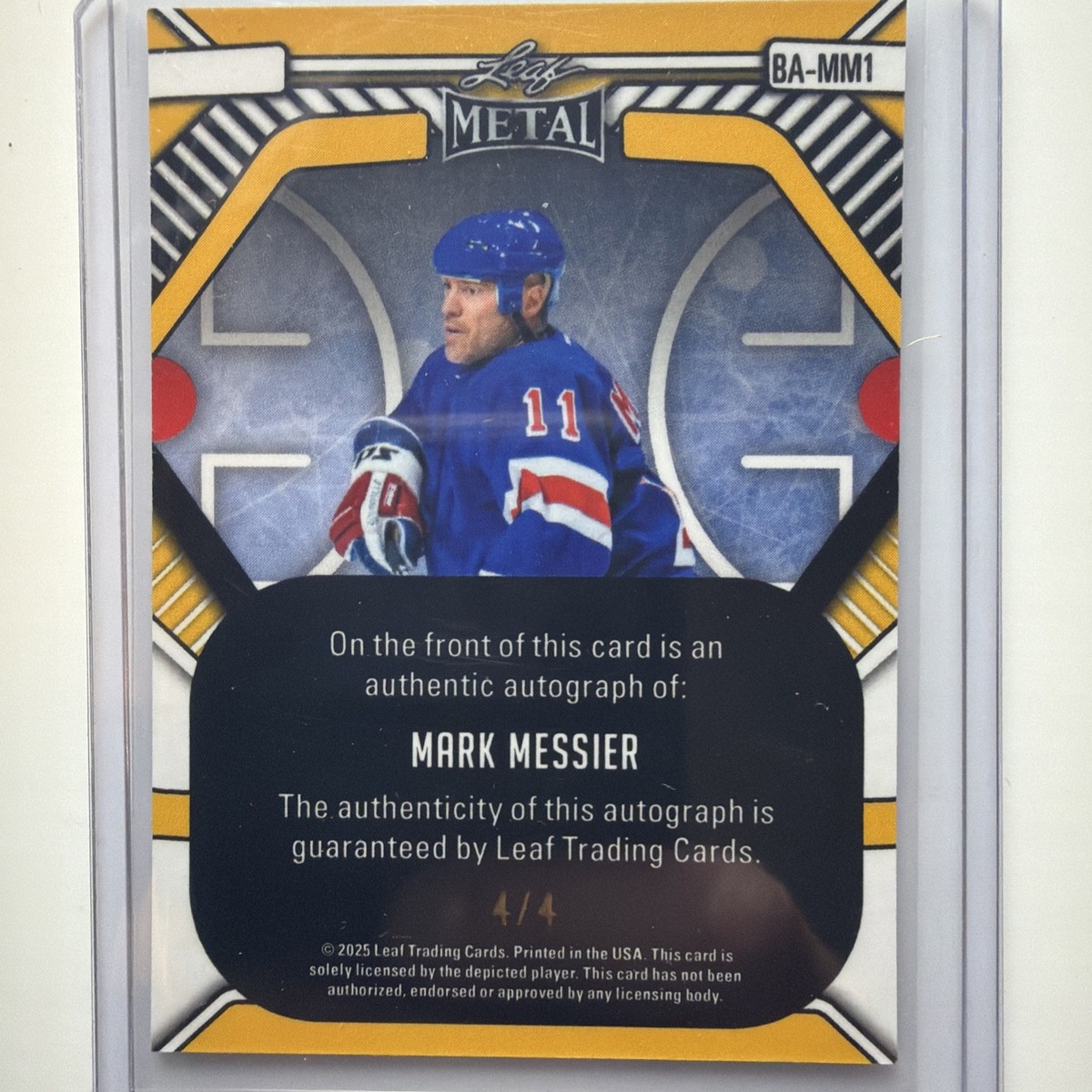 2025 Leaf Metal Legends MARK MESSIER Auto Autograph Inscription
