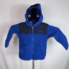 Columbia Toddler 3T Fleece Jacket Blue Hooded Full Zip Coat Boys Winter