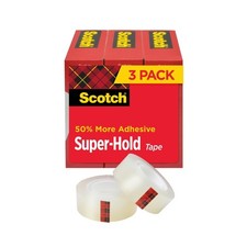 Scotch Super Hold Tape, Clear, 3/4 in x 800 in per Roll, 3 Rolls