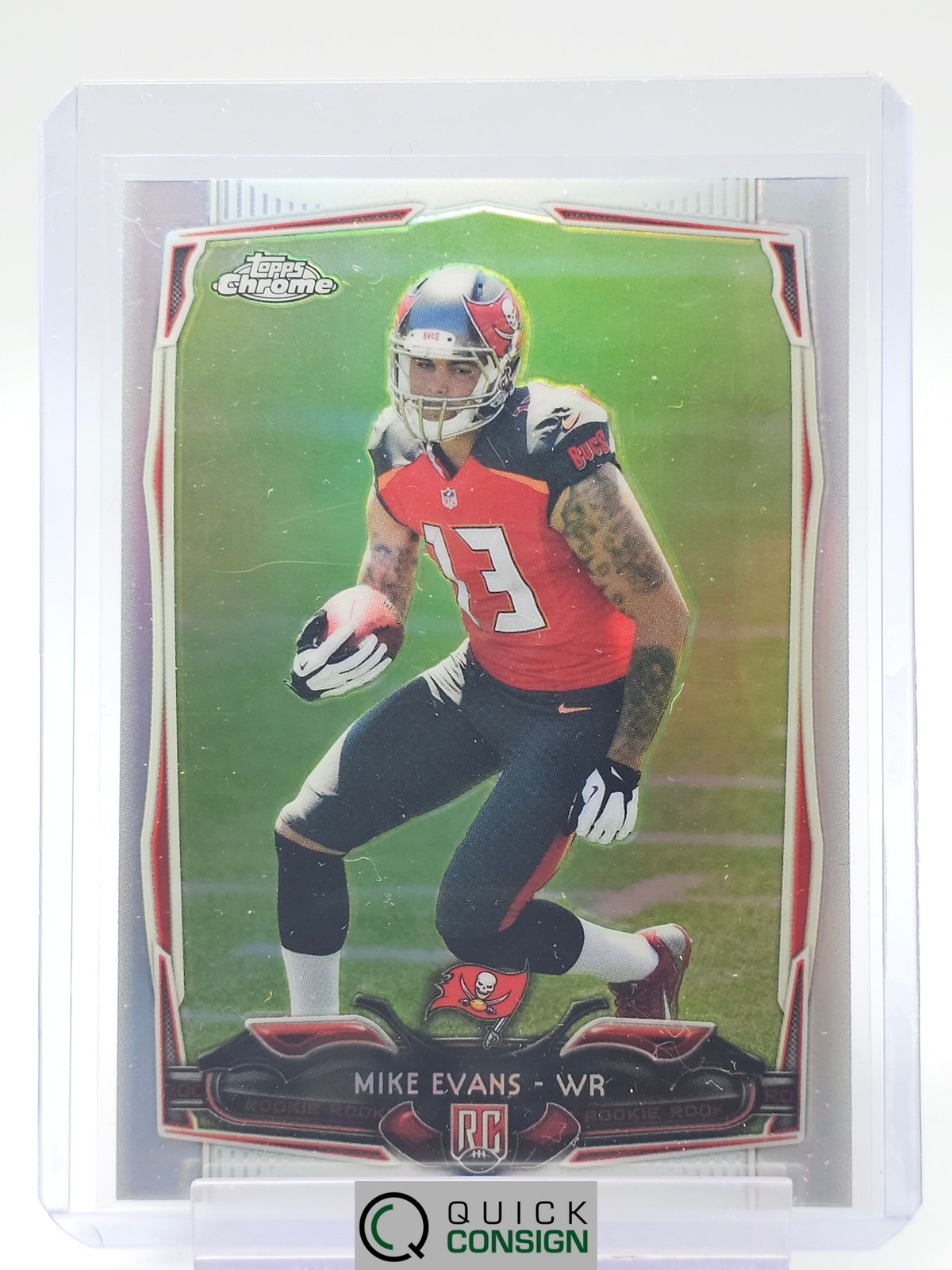 MIKE EVANS 2014 TOPPS CHROME ROOKIE REFRACTOR RC #185 BUCCANEERS FOOTBALL Q0014