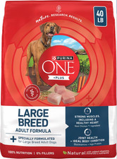 Purina ONE Plus Large Breed Adult Dog Food, Chicken Flavor, 40lb Bag