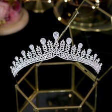 Simple Crystal Crown Bridal Headdress Pageant Headband Wedding Hair Diadem Gift
