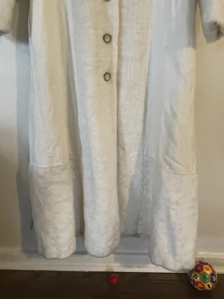 美丽复古 20 世纪 70 年代 Woops A Daisy 人造毛皮大衣女式小号/中号 — 第 4/4 张图片