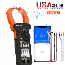 BTMETER Bluetooth Clamp Meter Multimeter TRMS 6000 Counts, AC/DC Amp NCV Temp
