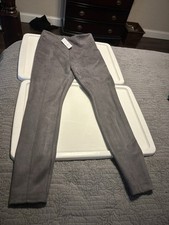 NWT White House Black Market Gray Faux Leather Leggings Size 6R