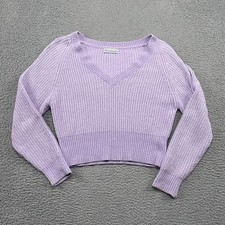 Urban Outfitters Sweater Womens Small Violet Cropped VNeck Pullover