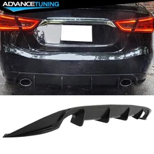 For 16-18 Nissan Maxima Sedan 4-Door Unpainted Black Rear Bumper Lip Diffuser PU