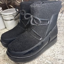 Cat Jack Girl's Size 3 Boots Black Faux Fur Lined Side Zipper 3 New