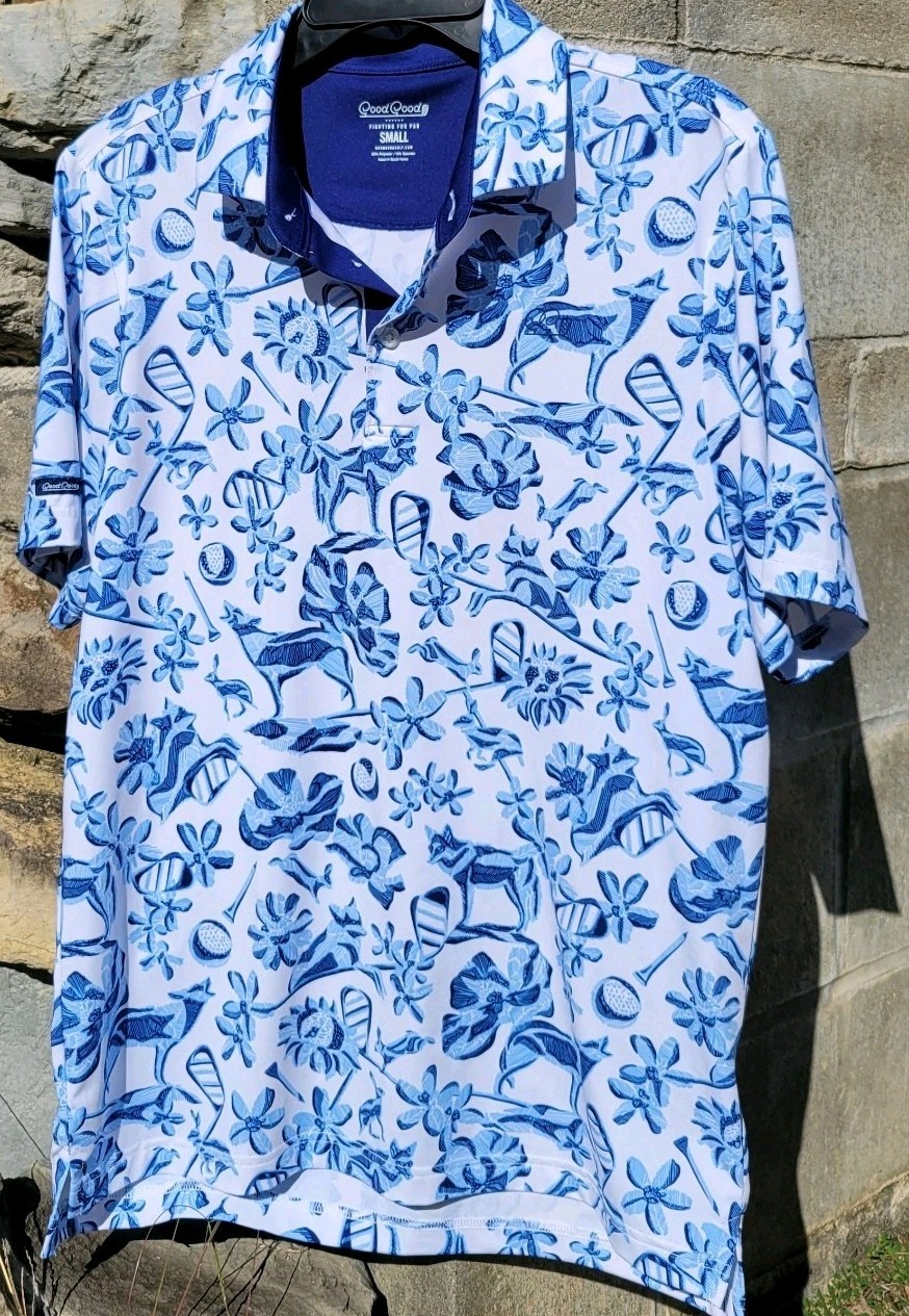 Good Good Golf Patterned Performance Stretch Polo… - image 1