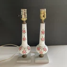 Vintage White Milk Glass Lamp 13 Inch Marble Base Vintage Rare