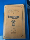 Triumph Instruction Manual for Motorcycles; Twin Cylinder *Reprint*