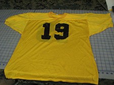*jersey majestic USA MADE football yellow # 19 size large good used