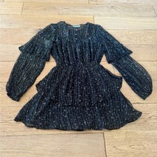 Tularosa Khloe Black and Gold Long Sleeve Dress Women's Sz XS