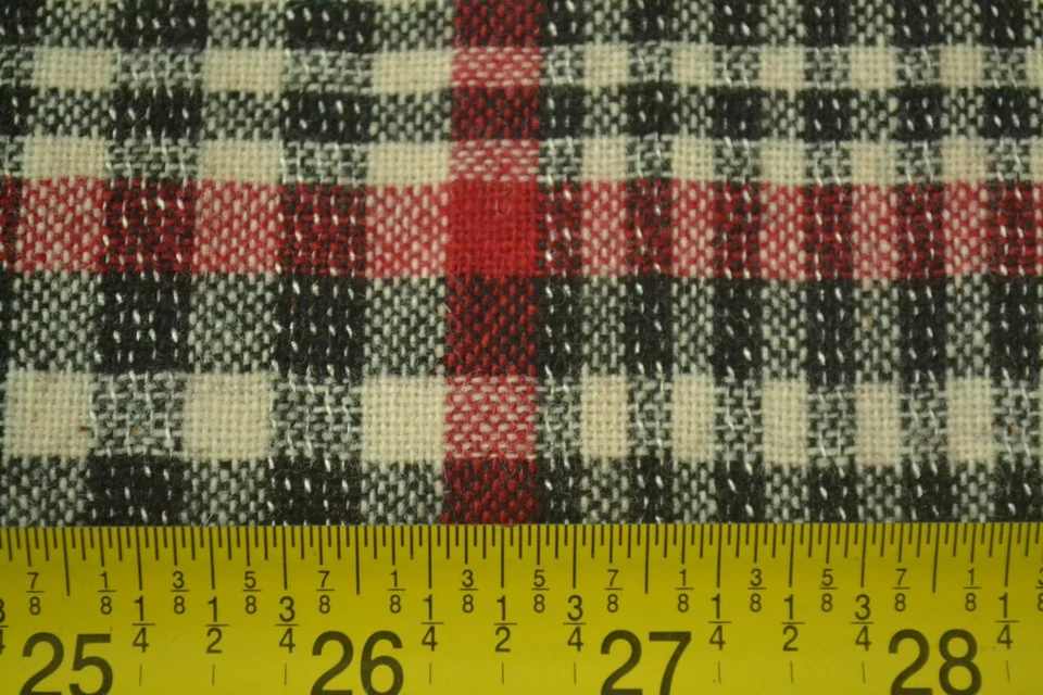 Lã xadrez/tartan 28" de comprimento x 56" de largura, vermelha e preta peso leve a médio, M6312 - Imagem 3 de 4