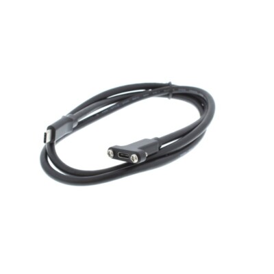 USB C 3.1 Panel Mount Kabel. 3 Meter. 5G, 3A, Buchse auf Stecker
