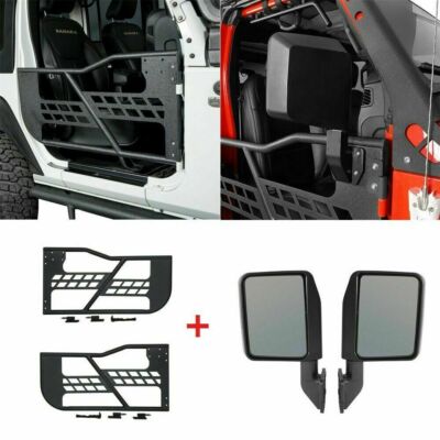 Hooke Road Steel Tube Half Doors With Rear View Mirrors For Jeep Wrangler JK 2-Door 2007-2018