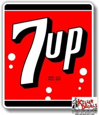 (7UP401) 6"x5.1"  7UP 7 UP COOLER POP soda coca cola machine decal  