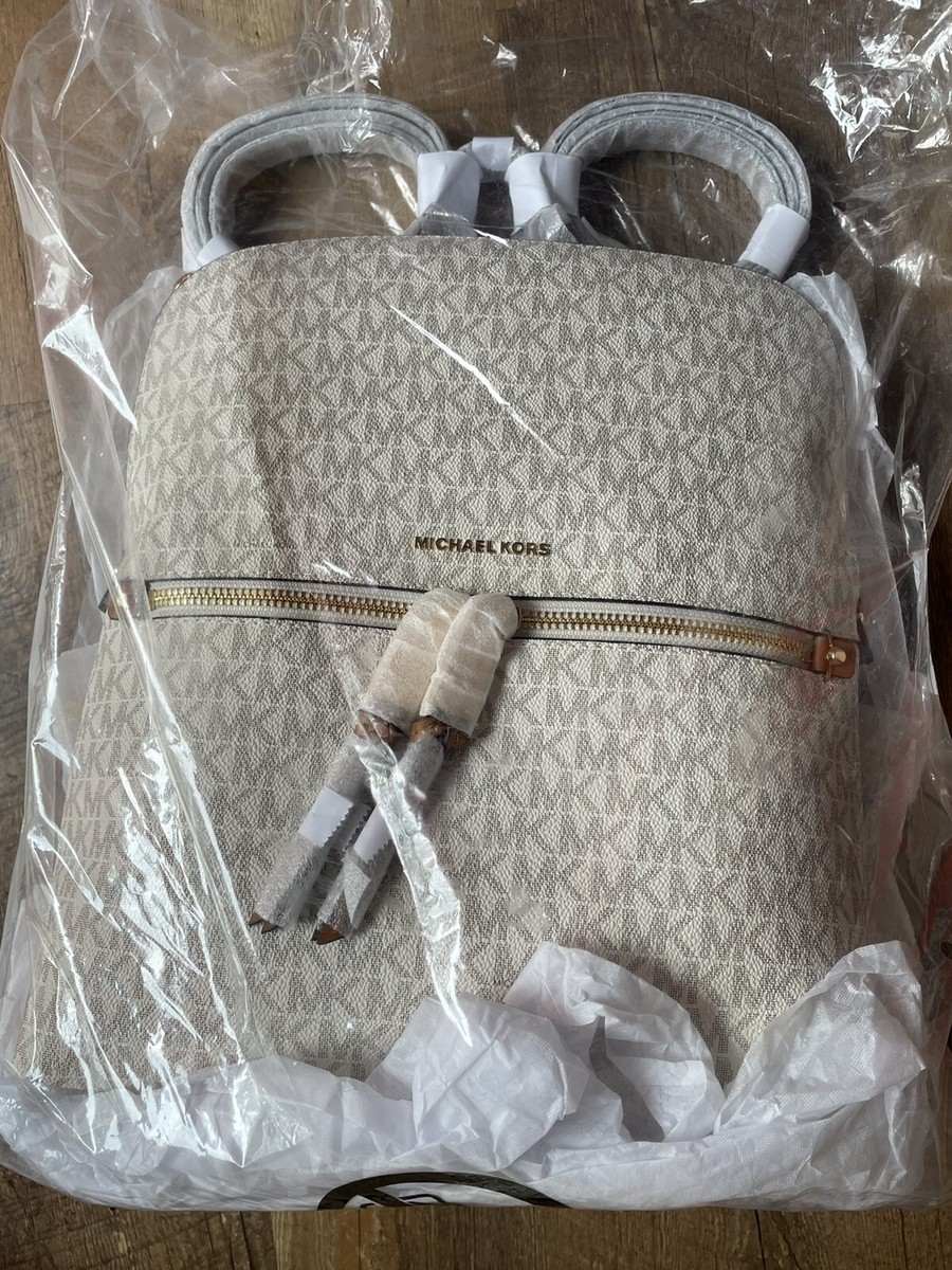 Slim Backpack Michael Kors Rhea Medium Backpack Vanilla MICHAEL
