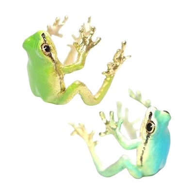 1 Pair Tree Frog Ear Clips Electroplated Polished Ani-slip Non-pierced Earrings 