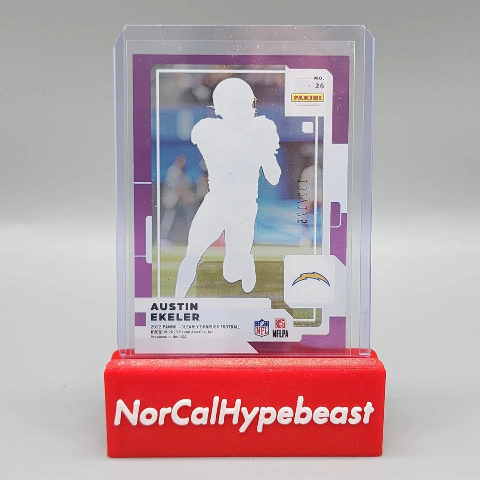 2022 Panini Clearly Donruss Football Austin Ekeler #26 Purple Parallel /175 - Image 2 of 3