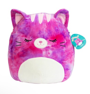 Squishmallows 14'' Caeli The Pink Tie Dyed Cat - Official Kellytoy Plush - NWT