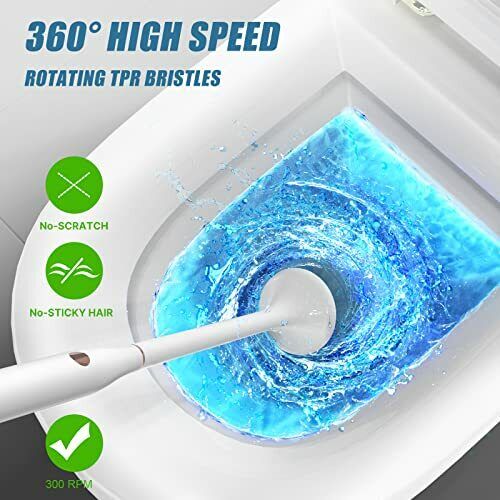 Silicone Toilet Bowl Brush and Holder Set, Electric Toilet Brush