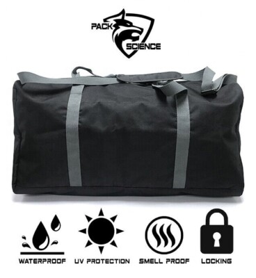 Pack Science Smell Proof Carbon Lined Duffel Bag Locking Odor Less Stash Bag XL