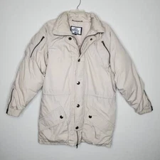 THE COMPANY STORE vintage woman's tan puffer coat size M