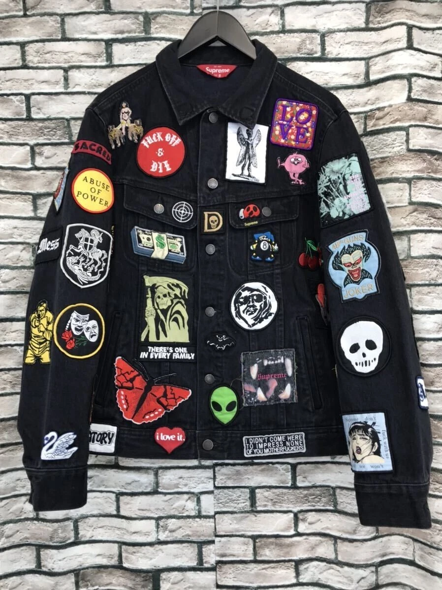 Veste camionneur en denim Supreme Patches veste en jean noir S