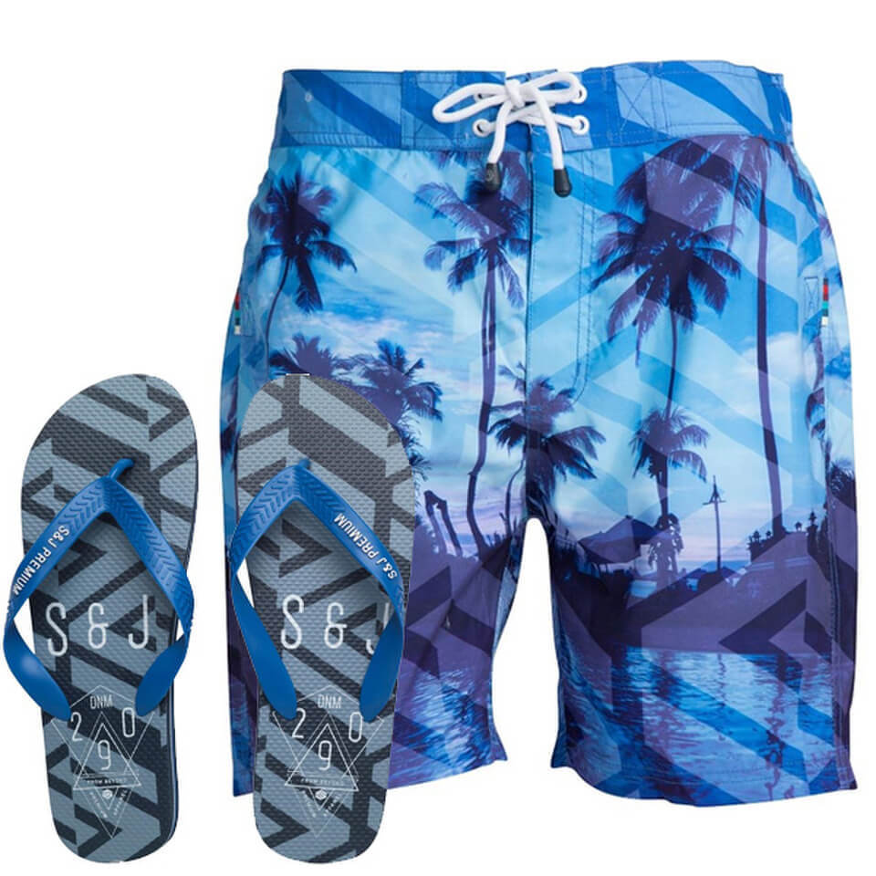 Men's Swim Shorts Smith & Jones Holiday Beach +Flip Flops S M L XL BNWT