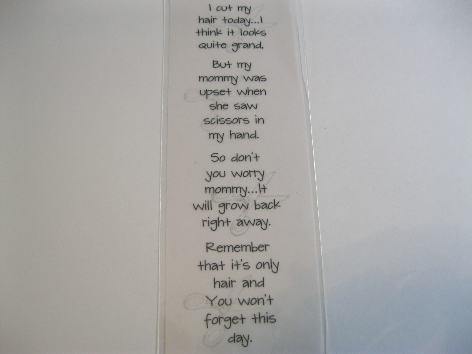 QUICK QUOTES Instant Journaling Vellum Strips 2.5x8.5 I CUT MY HAIR