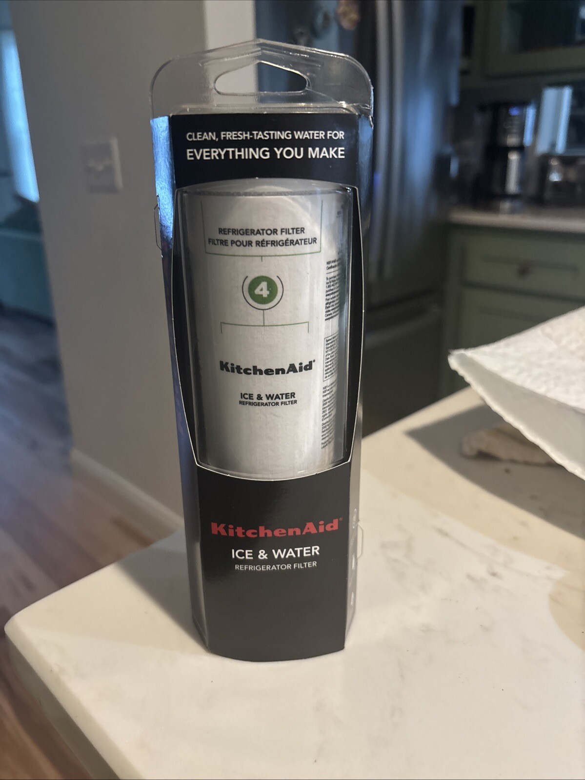 1 each KitchenAid Refrigerator Ice and Water Filter 4 - KAD4RXD1 Green ...