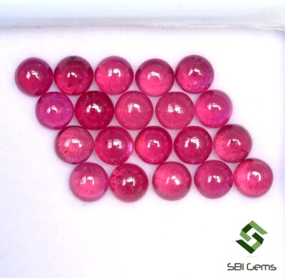 9.49 CTS Natural Ruby Round Cabochon 4 mm Lot 20 Pcs Calibrated Loose Gems GF